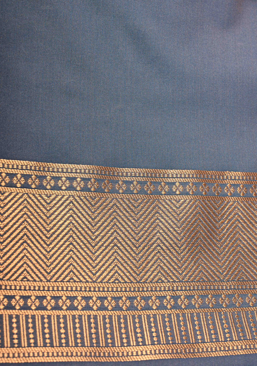 Mulberry Kanchi Semi Silk Saree with Zari Buttas and Mandala Motifs on Border