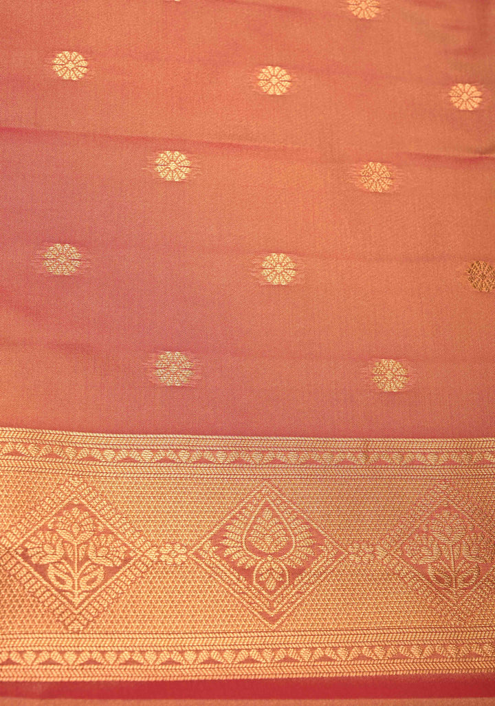 Purple Dual tone Kanchi Semi Silk Saree with Alfi Floral Buttas and Zari Border