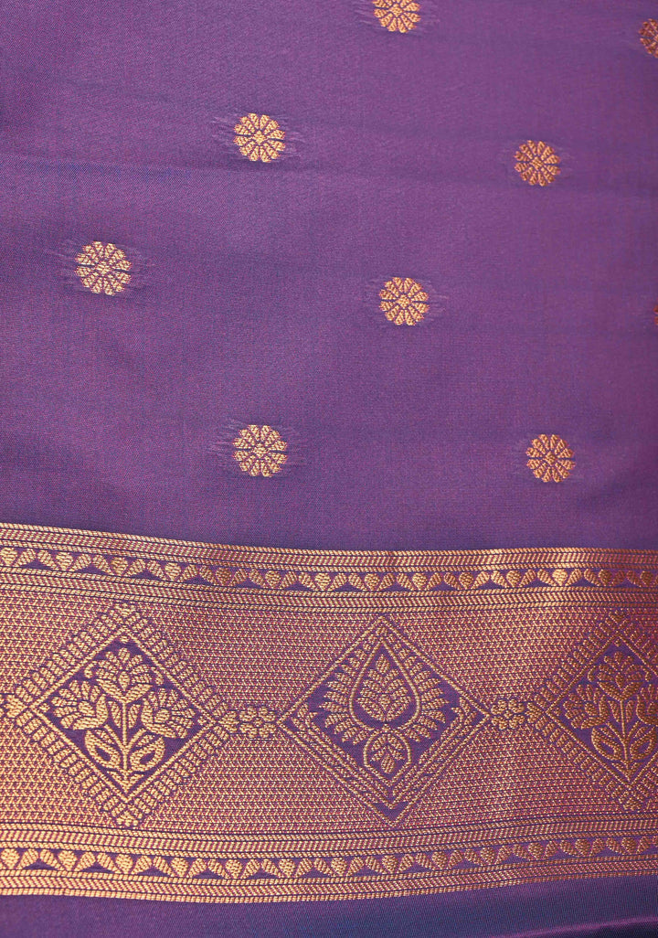 Fiery Rose Kanchi Semi Silk Saree with Alfi Floral Buttas and Zari Border