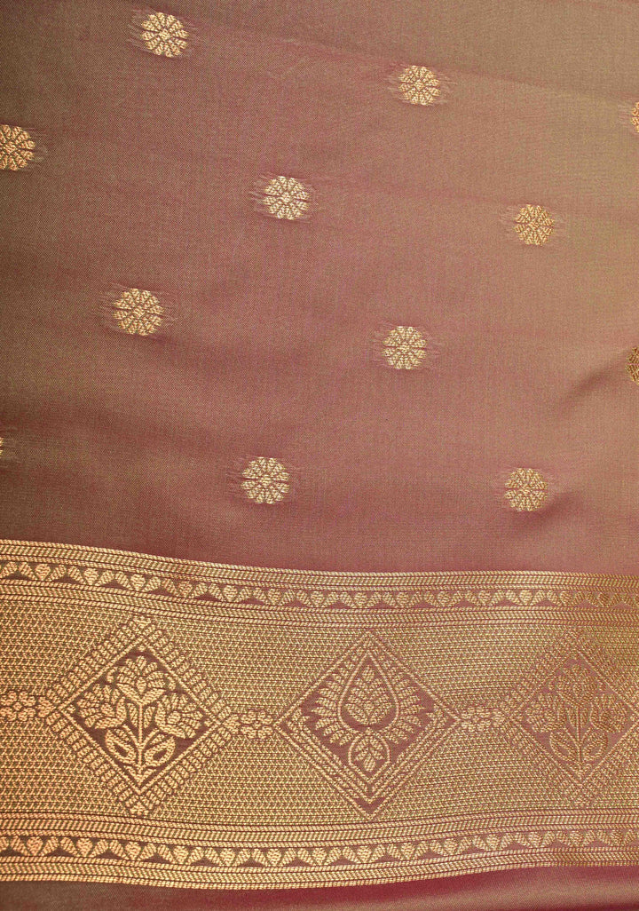 Peacock Blue Dual tone Kanchi Semi Silk Saree with Alfi Floral Buttas and Zari Border