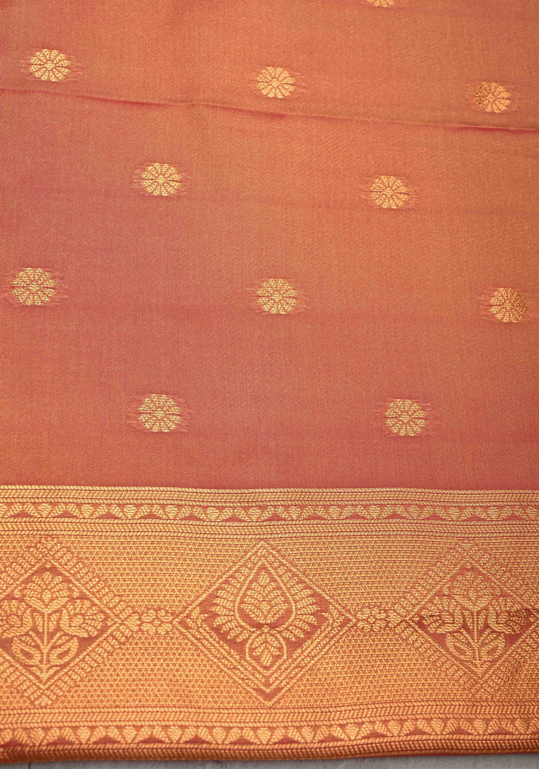 Green Dual tone Kanchi Semi Silk Saree with Alfi Floral Buttas and Zari Border