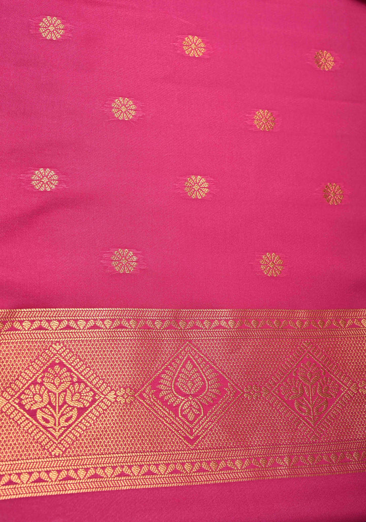 Purple Dual tone Kanchi Semi Silk Saree with Alfi Floral Buttas and Zari Border