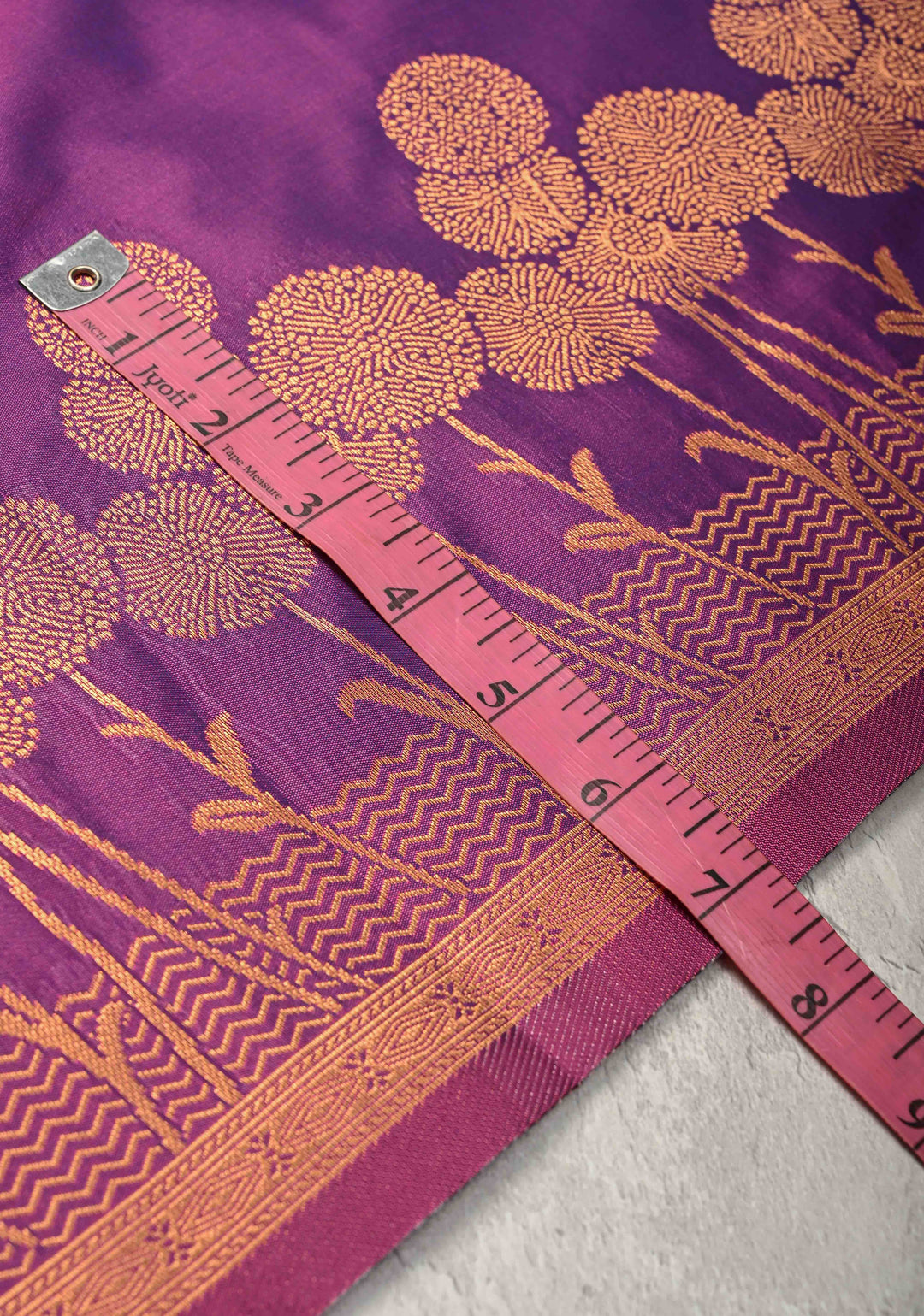 Purple Dual tone Kanchi Semi Silk Saree with Alfi Floral Buttas and Zari Border