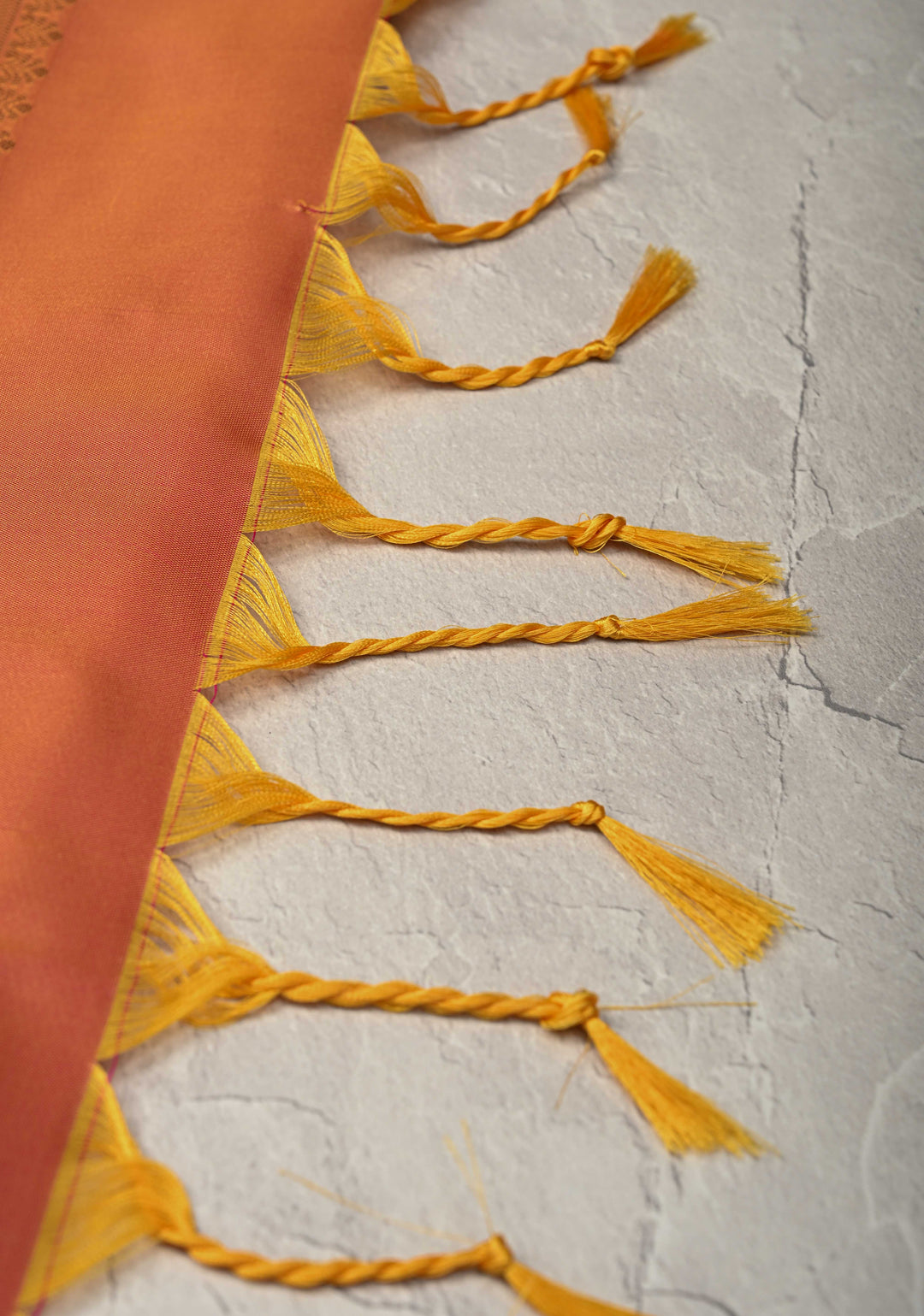 Moss Yellow Kanchi Semi Silk Saree with Alfi Floral Buttas and Zari Border