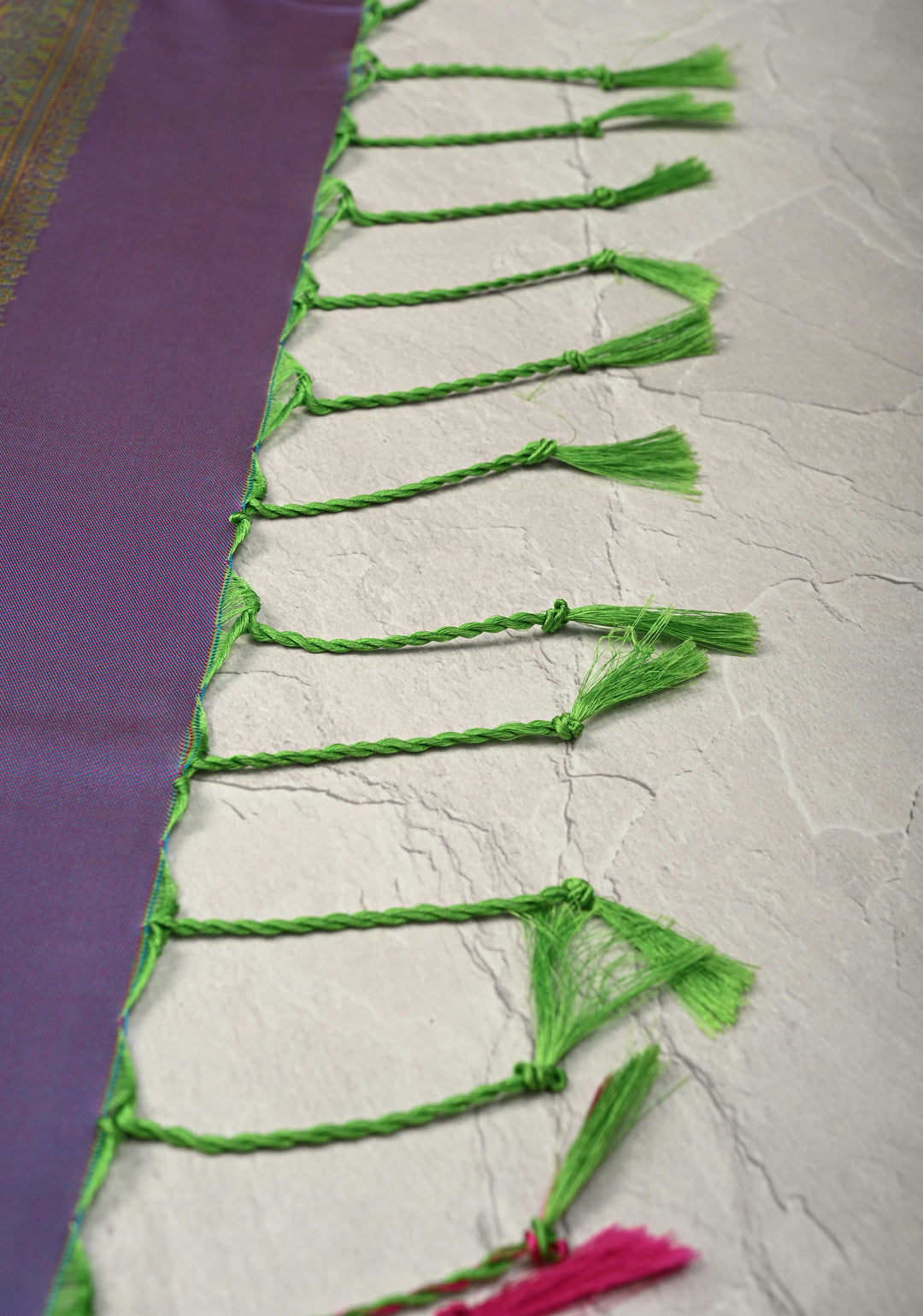 Green Dual tone Kanchi Semi Silk Saree with Zari Buttas and Zari Border