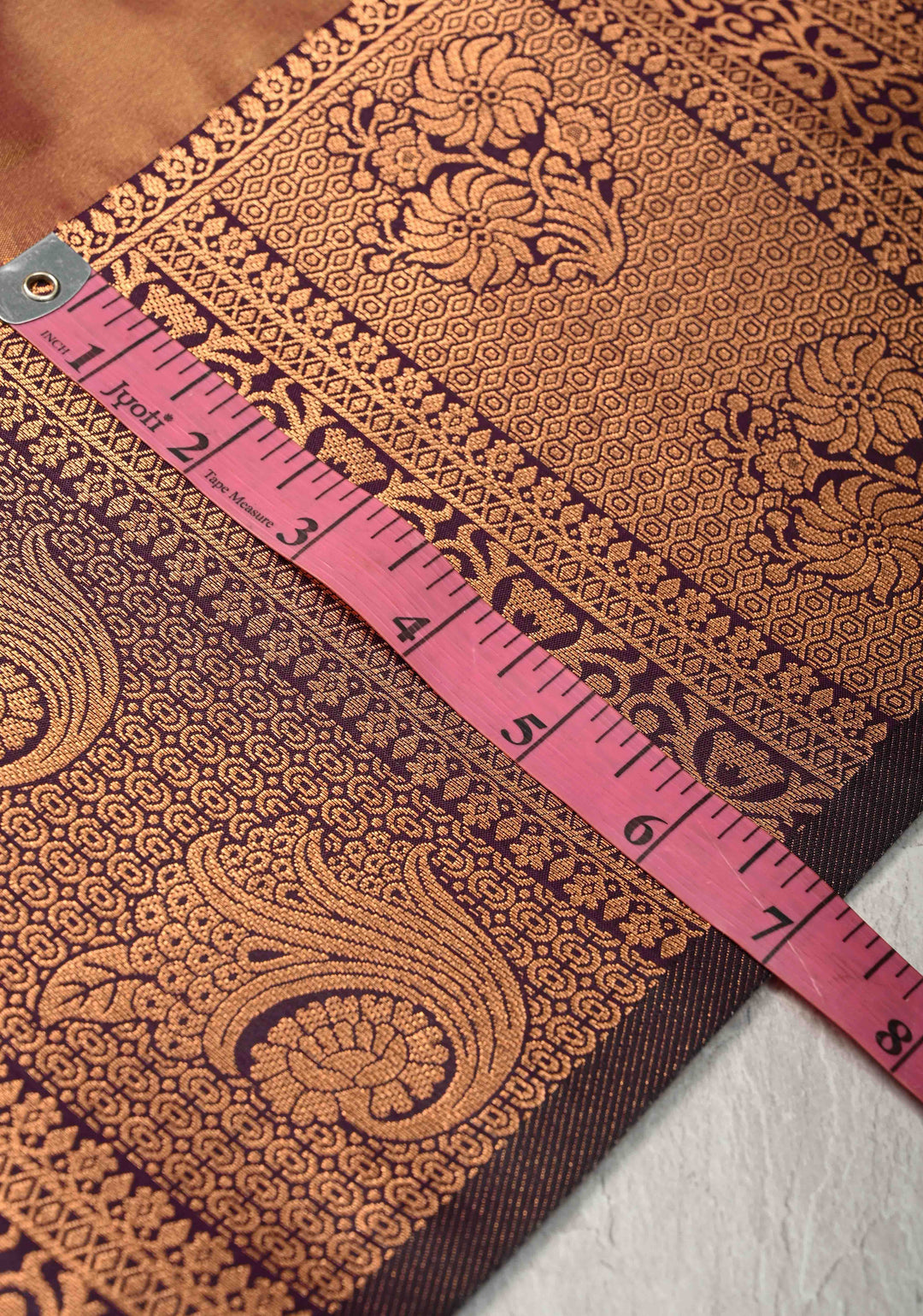 Camel Brown Dual tone Kanchi Semi Silk Saree with Zari Buttas and Zari Border