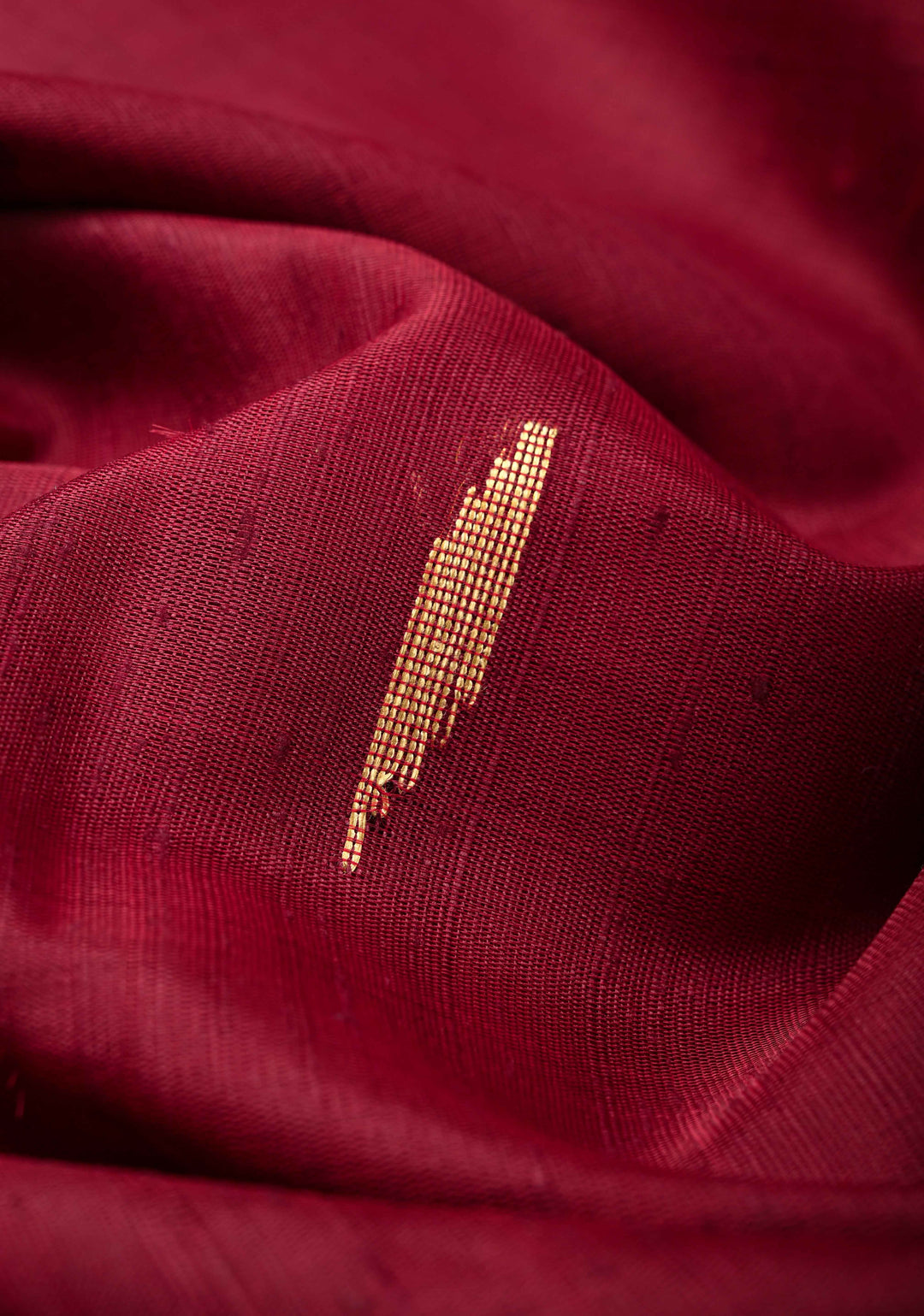 Maroon Tussar Silk saree with Zari Buttas and Temple Border | SILK MARK CERTIFIED