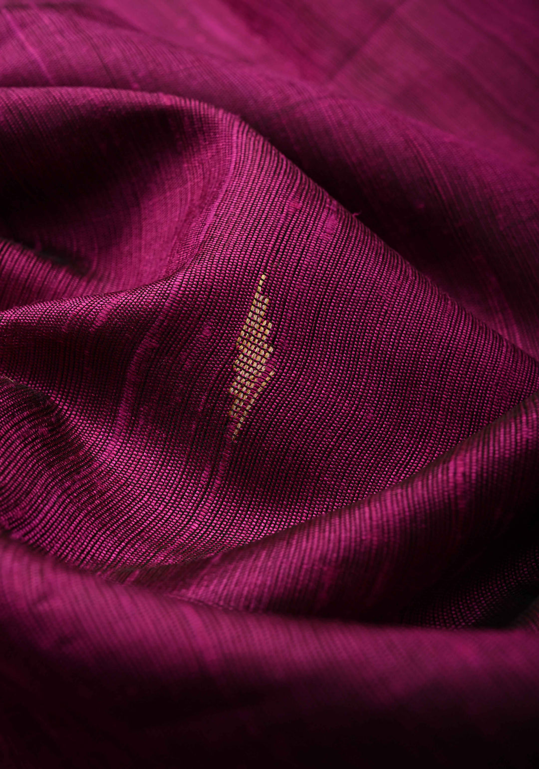 Majenta Tussar Silk saree with Zari Buttas and Temple Border | SILK MARK CERTIFIED