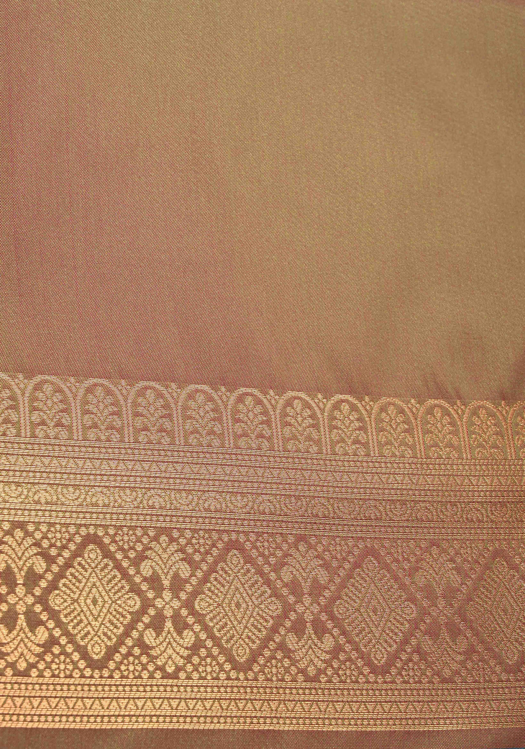 Peacock Blue  Dual tone  Kanchi Semi Silk Saree with Geometric Buttas and Abstract Zari Border