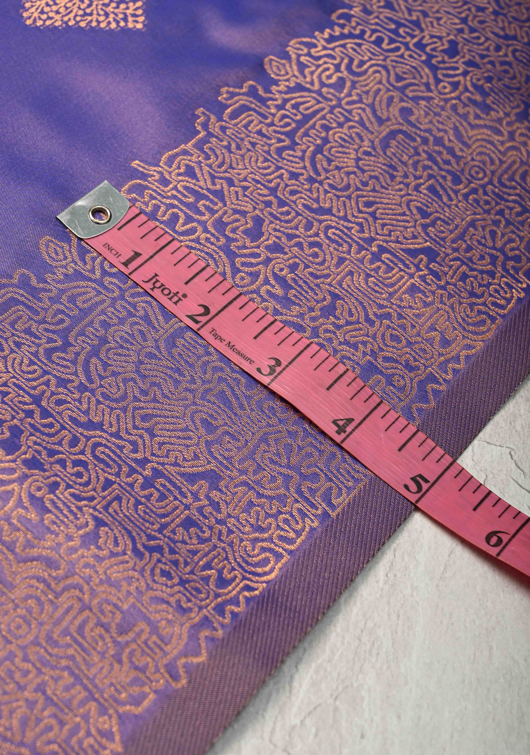 Amethyst Dual Tone  Kanchi Semi Silk Saree with Geometric Buttas and Abstract Zari Border