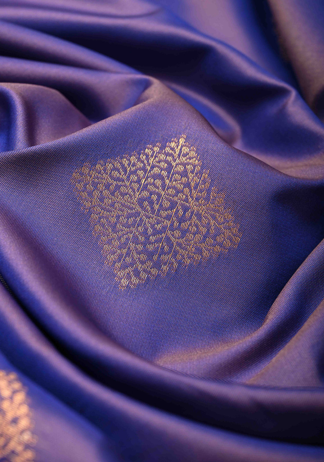 Amethyst Dual Tone  Kanchi Semi Silk Saree with Geometric Buttas and Abstract Zari Border