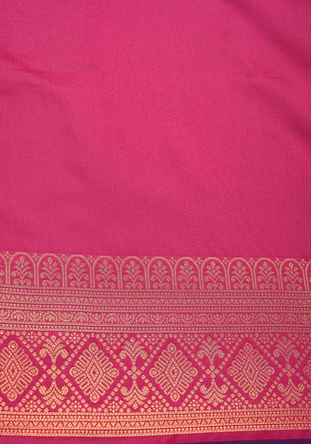 Purple Dual tone Kanchi Semi Silk Saree with Geometric Buttas and Abstract Zari Border