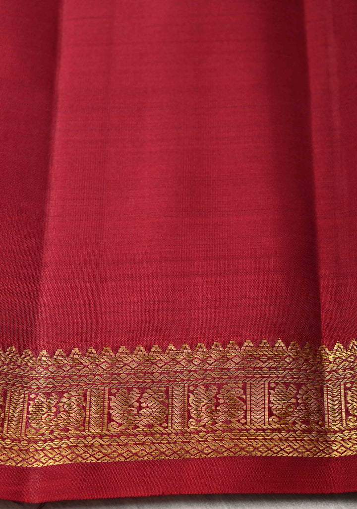 Onion Pink Pure Kanjivaram Silk Saree with Zari Buttas and Minimal Zari Border | SILK MARK CERTIFIED