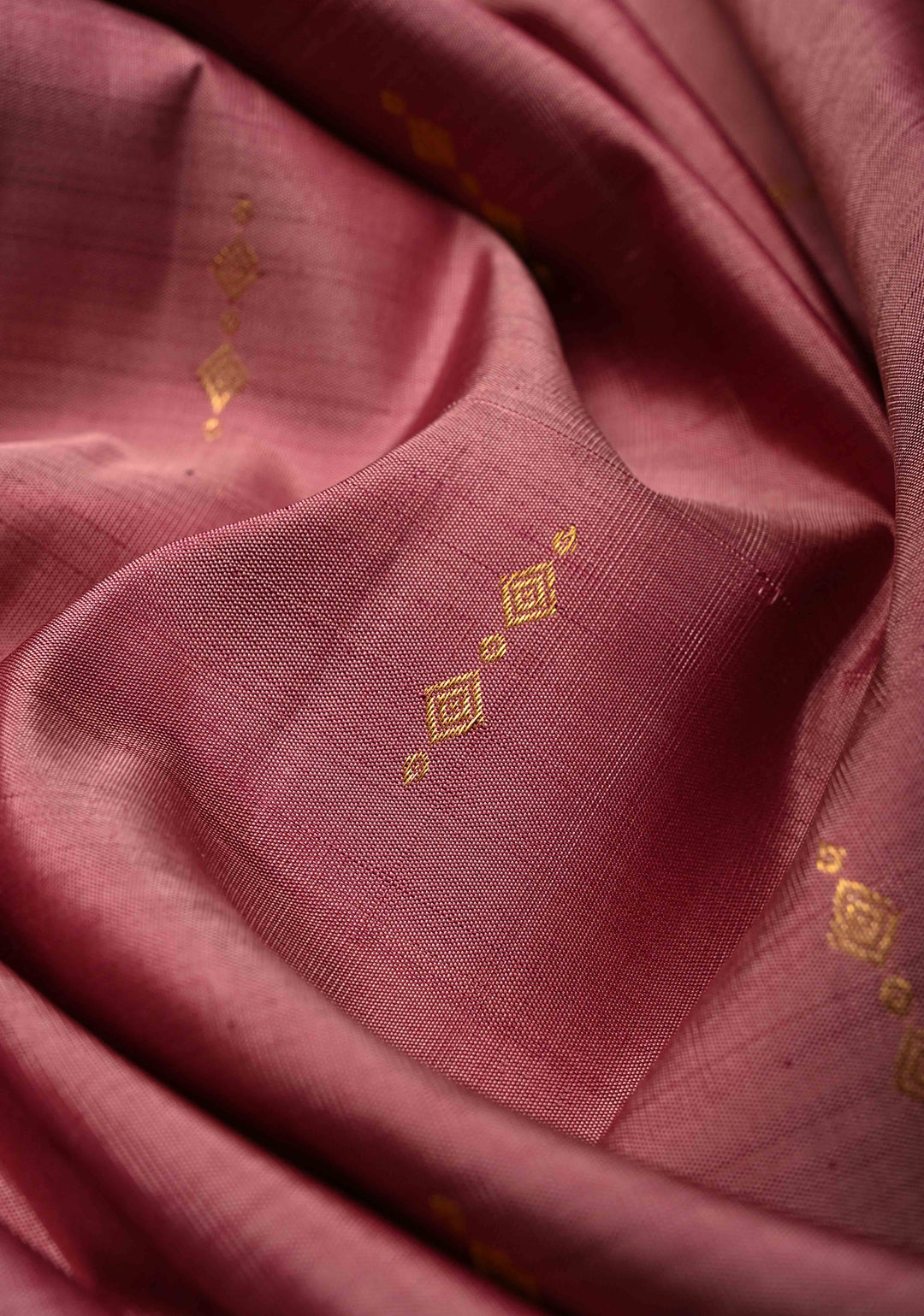 Onion Pink Pure Kanjivaram Silk Saree with Zari Buttas and Minimal Zari Border | SILK MARK CERTIFIED