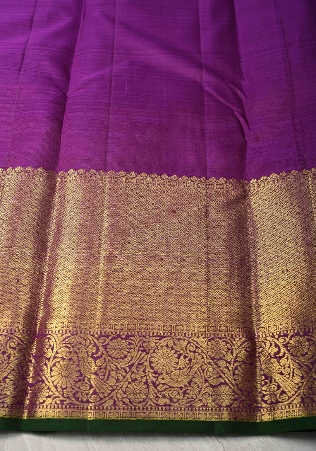 Dusty Mauve Kanjivaram Pure Silk Saree with zari Buttas and Wide Contrast Jari Border | SILK MARK CERTIFIED