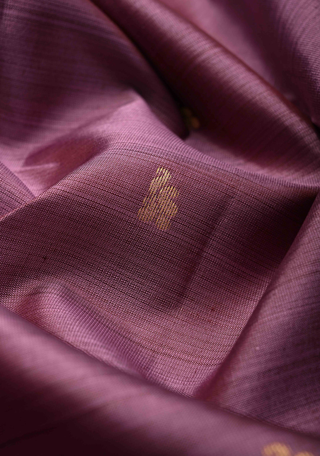 Dark Mauve Pure Kanjivaram Silk Saree with Zari Buttas and Minimal Zari Border | SILK MARK CERTIFIED