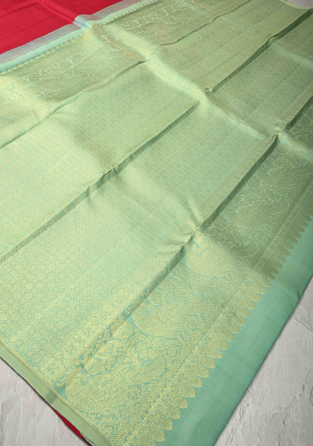 Rani Pink Pure Kanjivaram Silk Saree with Twin Peacock and Apsara Gold-Silver Zari Border | SILK MARK CERTIFIED