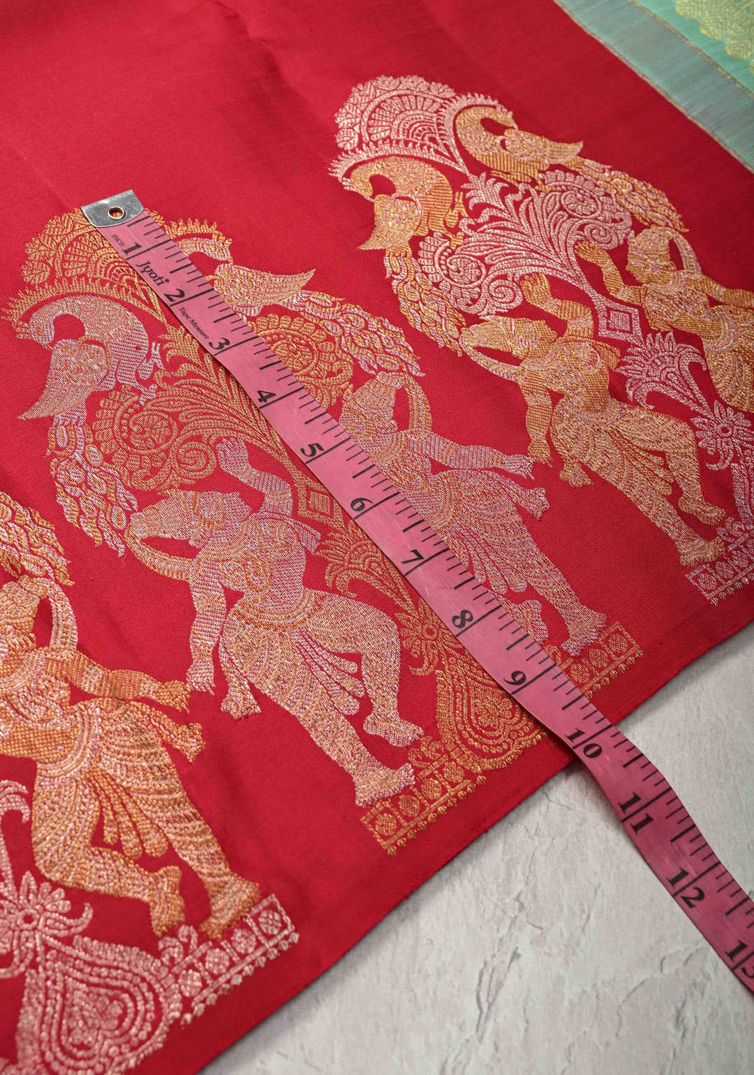Rani Pink Pure Kanjivaram Silk Saree with Twin Peacock and Apsara Gold-Silver Zari Border | SILK MARK CERTIFIED