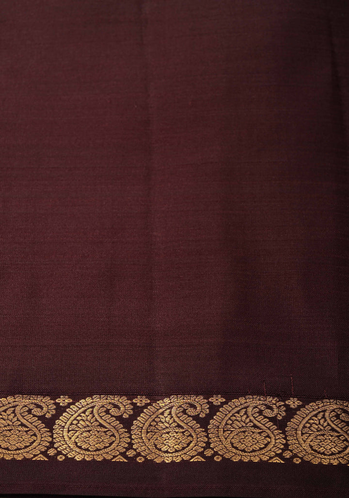 Earthy Gray Taupe  Dual tone Pure Kanjivaram Silk Saree with Zari Buttis and Minimal Zari Border | SILK MARK CERTIFIED