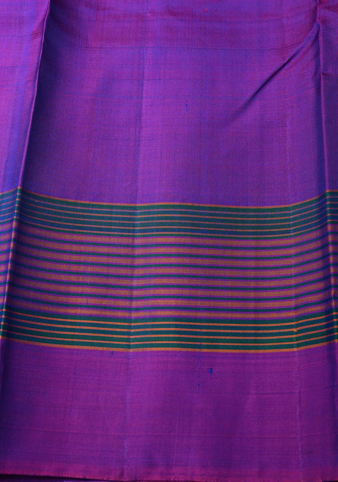 Blue Kanjivaram Soft Silk Saree with Resham Buttas and Contrast panel Border | SILK MARK CERTIFIED