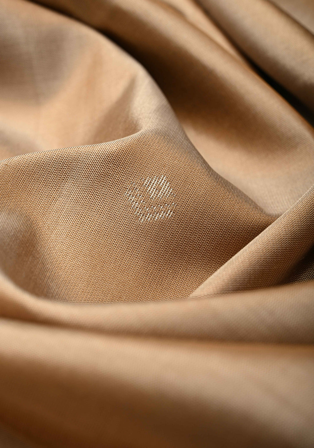 Light Brown Kanjivaram Soft Silk Saree with Zari Buttas and Contrast Jari Border | SILK MARK CERTIFIED