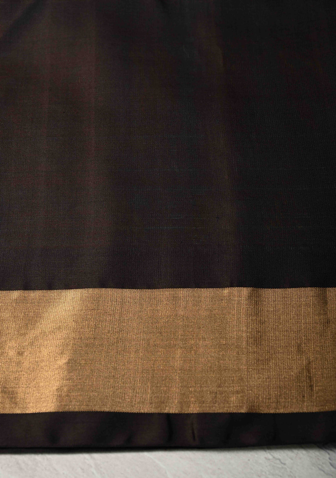 Green Kanjivaram Ikkat Soft Silk Saree with Contrast Brown Tissue Border | SILK MARK CERTIFIED