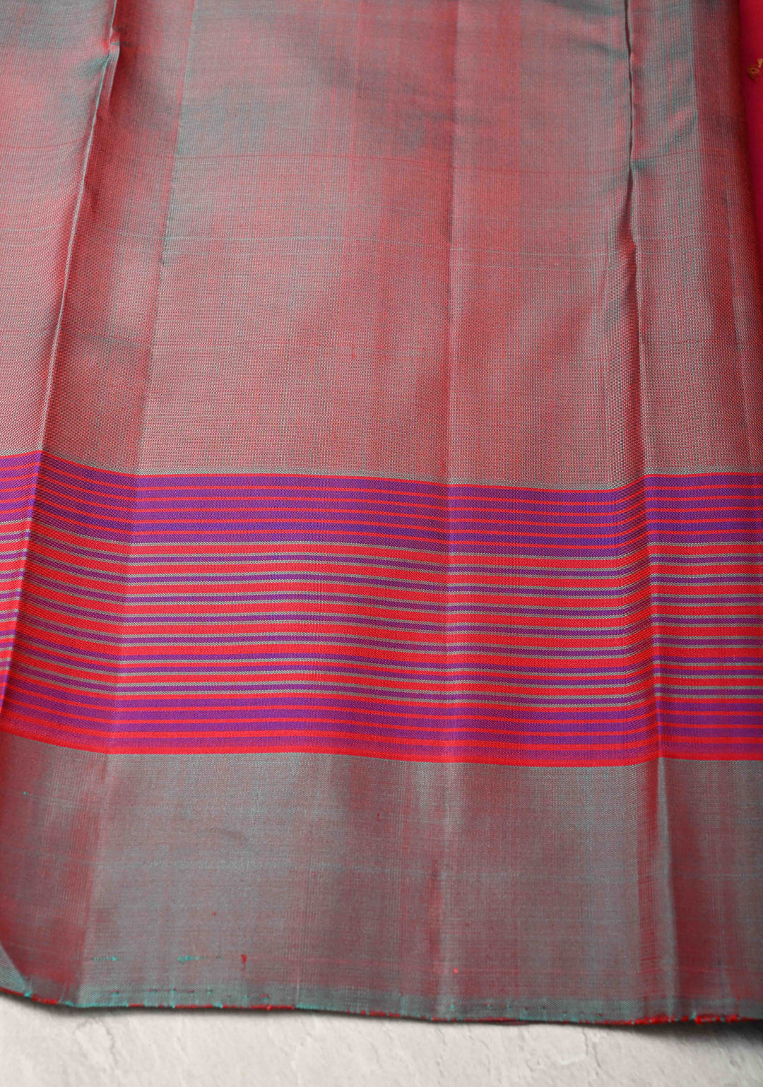 Rani Pink Kanjivaram Soft Silk Saree with Resham Buttis and Distinct Motifs on Border | SILK MARK CERTIFIED