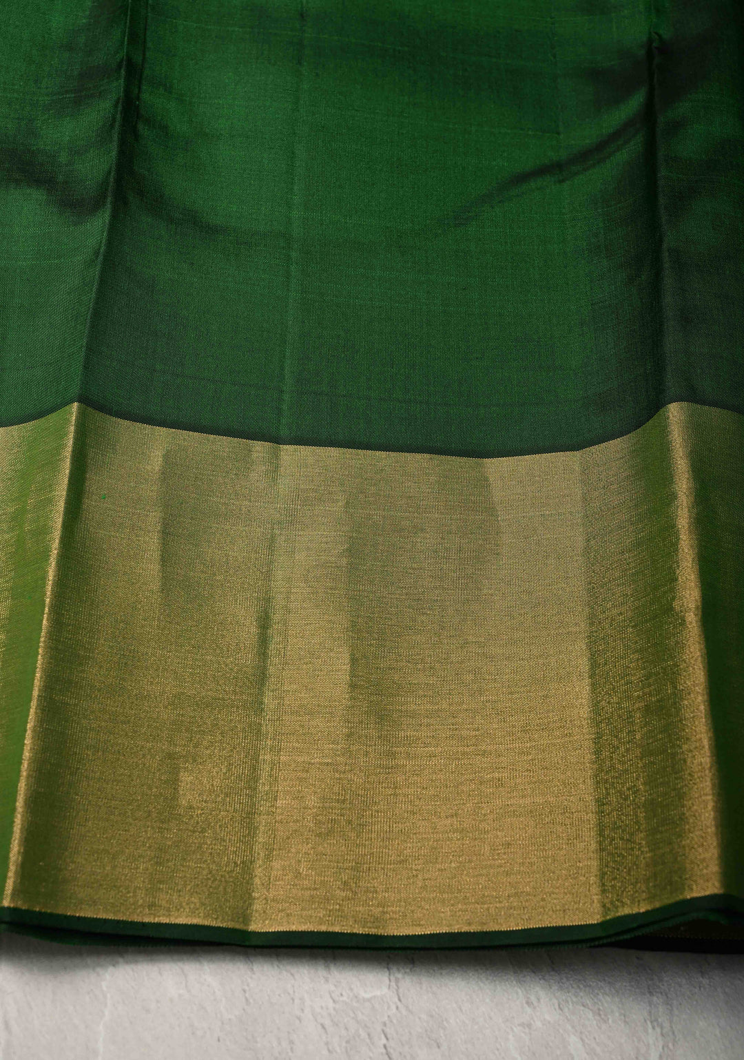 Emerald Green Kanjivaram Soft Silk Saree with Meenakari Buttas and Tissue Border | SILK MARK CERTIFIED