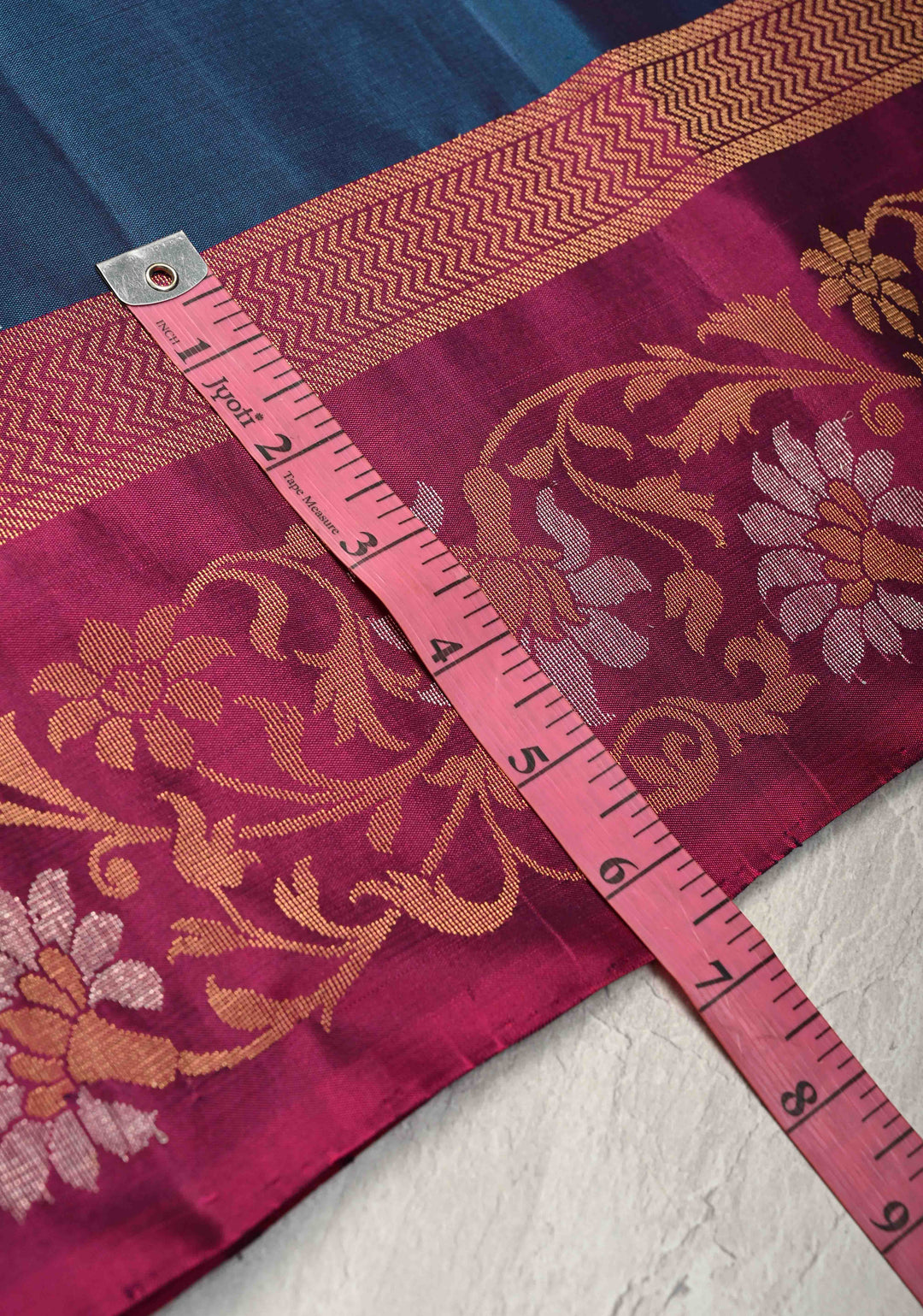 Peacock Blue Kanjivaram Soft Silk Saree with Zari Buttas and Contrast Zari Border | SILK MARK CERTIFIED