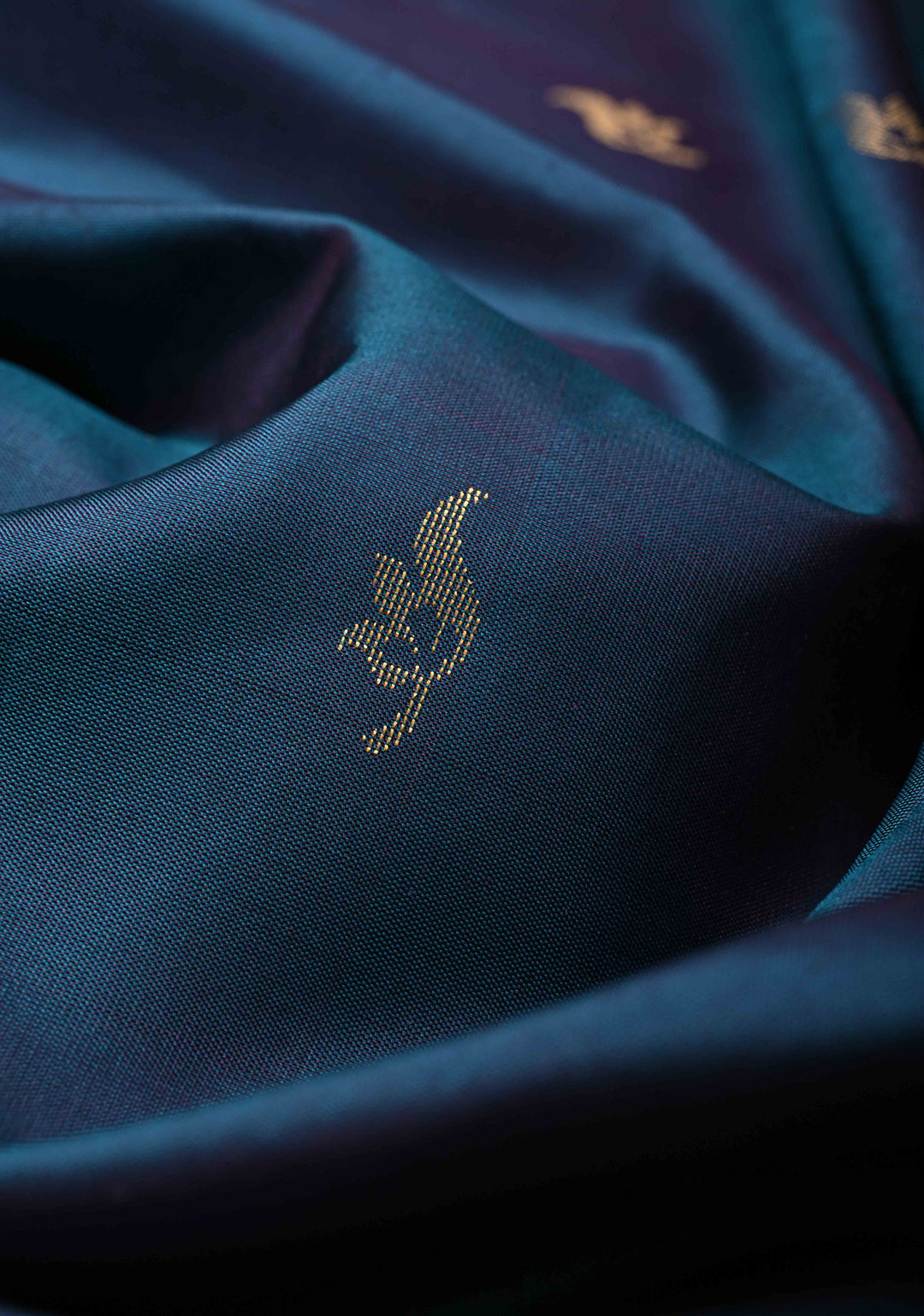 Peacock Blue Kanjivaram Soft Silk Saree with Zari Buttas and Contrast Zari Border | SILK MARK CERTIFIED