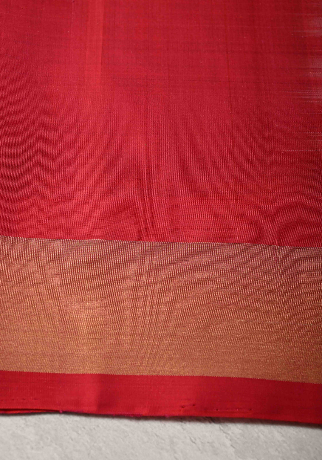 Parrot Green Fusion Ikkat Kanjivaram Soft Silk Saree with Geometric Jaal and Tissue Border | SILK MARK CERTIFIED