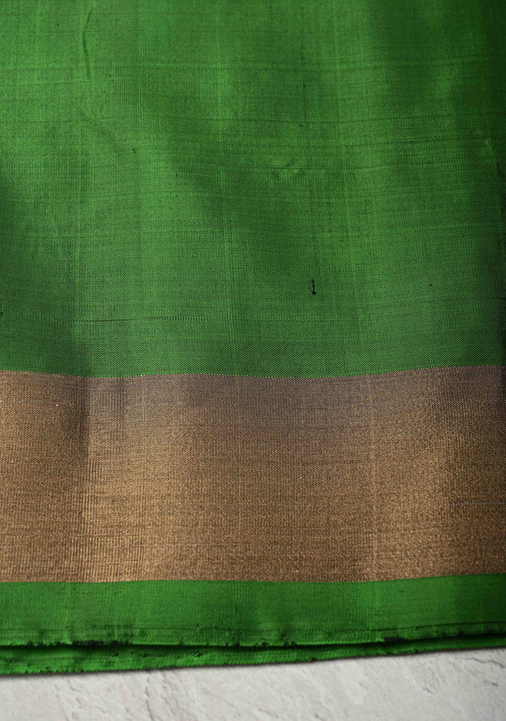 Dark Pink fusion Ikkat Kanjivaram Soft Silk Saree with Panel Design and Tissue Border | SILK MARK CERTIFIED