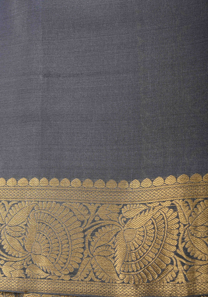 Pastel Hued Rangkaat Style Brush Dye on Mysore Crepe Silk Saree with Floral Jaal and Zari Border   | SILK MARK CERTIFIED