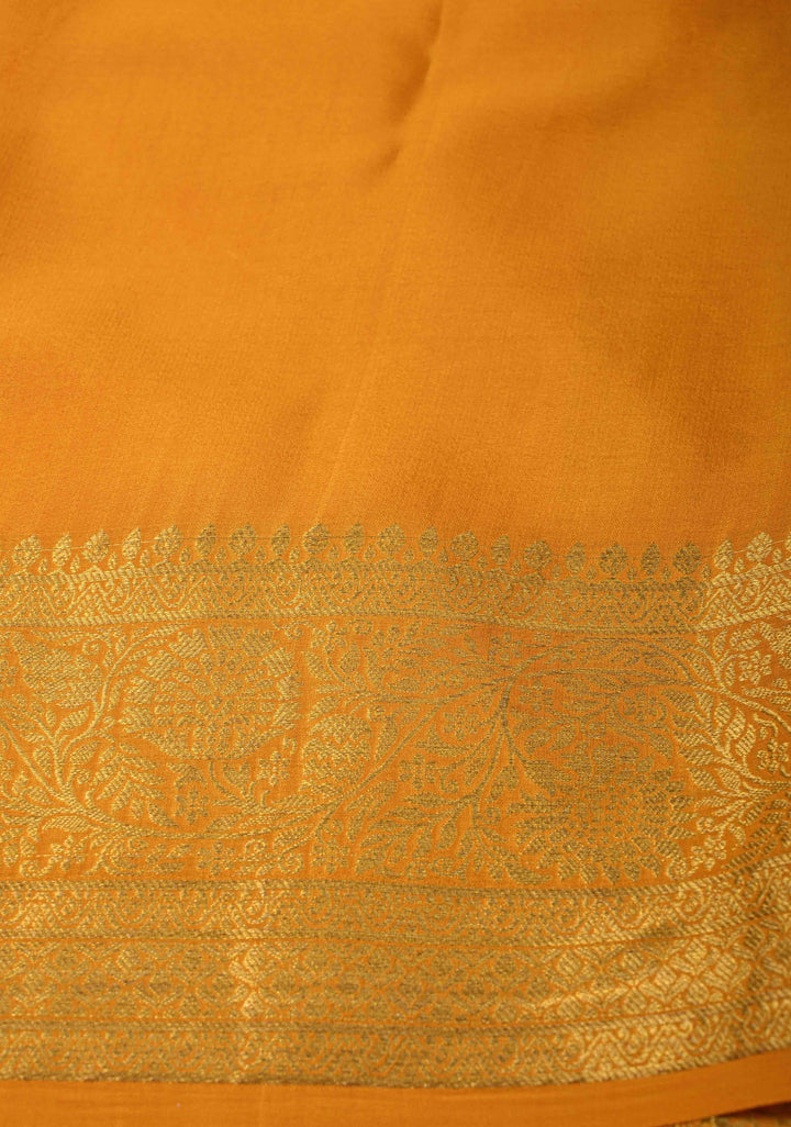 Ink Purple Pure Mysore Silk Saree with Zari Buttas and Contrast Zari Border | SILK MARK CERTIFIED