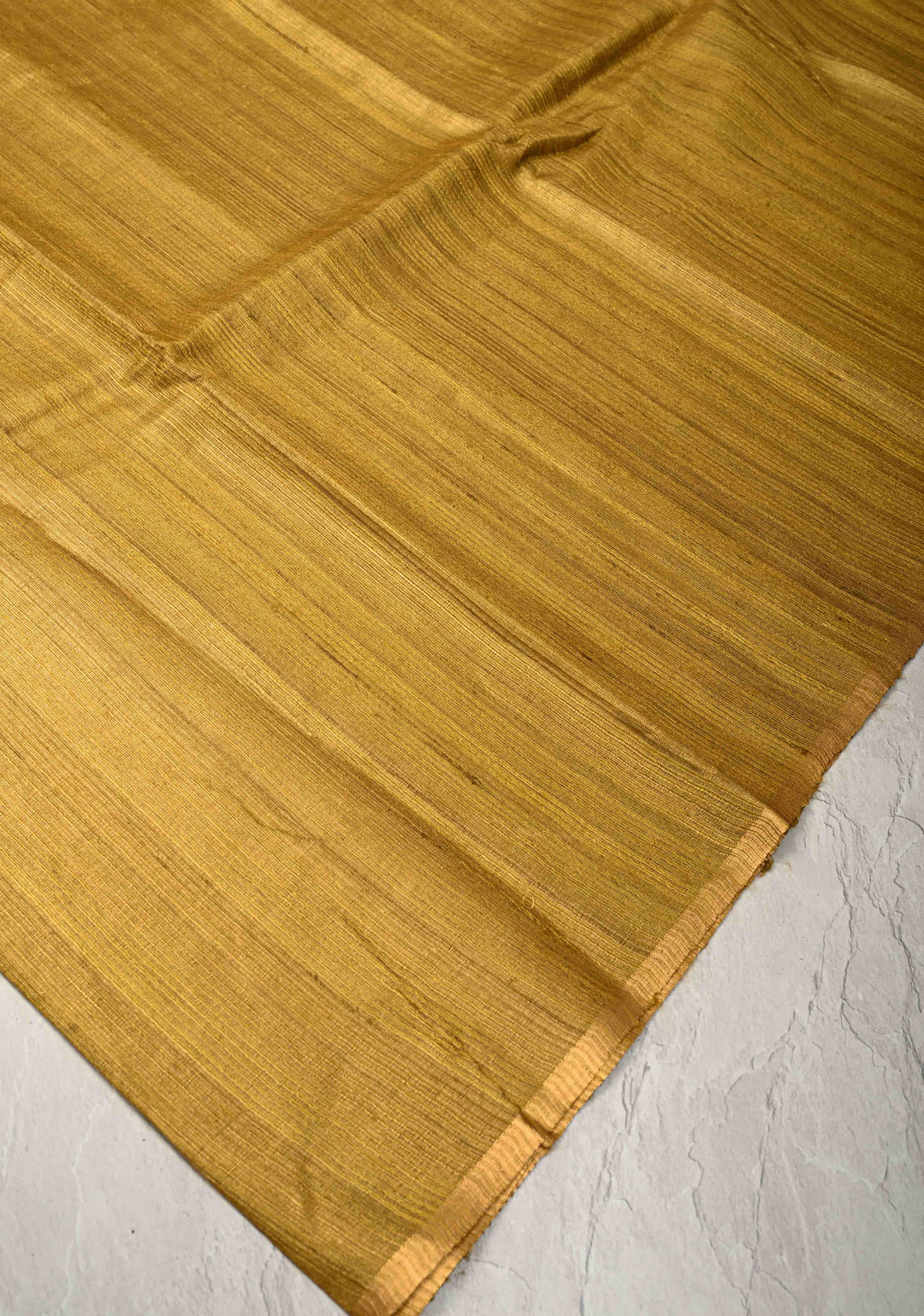 Gold Geecha Tussar tissue Saree with Minimal Zari Border | SILK MARK CERTIFIED