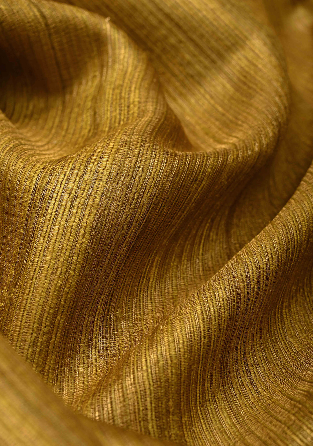 Gold Geecha Tussar tissue Saree with Minimal Zari Border | SILK MARK CERTIFIED