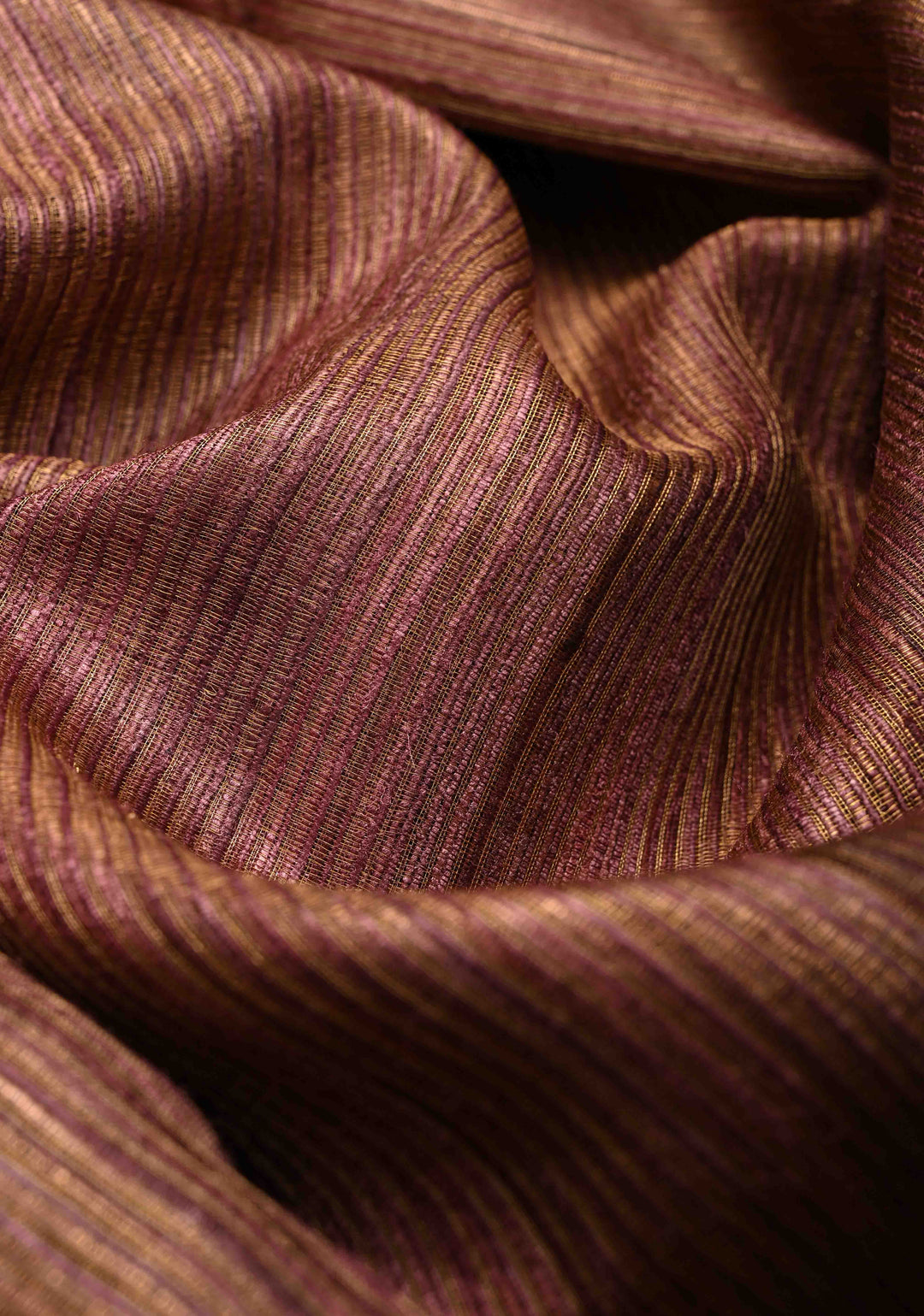 Dusty Rose Geecha Tussar tissue Saree with Minimal Zari Border | SILK MARK CERTIFIED