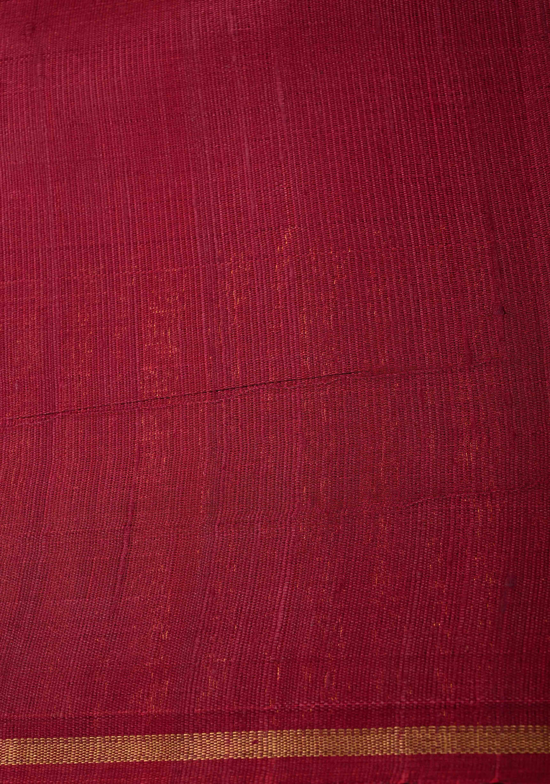 Maroon Tussar Silk saree with Zari  Border | SILK MARK CERTIFIED