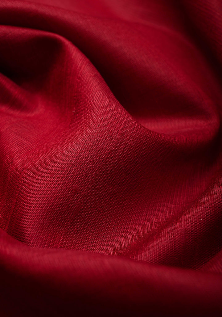 Maroon Tussar Silk saree with Zari  Border | SILK MARK CERTIFIED