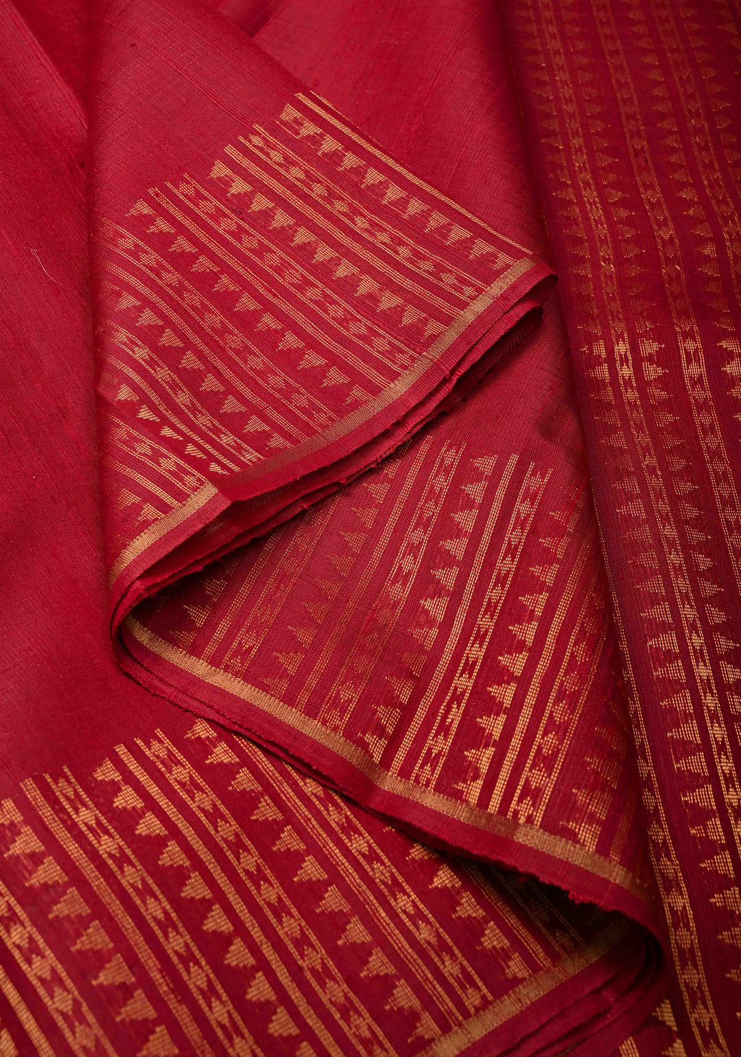 Maroon Tussar Silk saree with Zari  Border | SILK MARK CERTIFIED