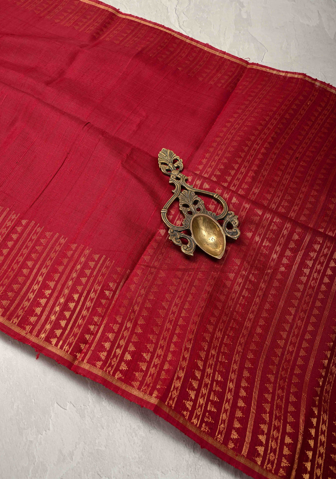 Maroon Tussar Silk saree with Zari  Border | SILK MARK CERTIFIED
