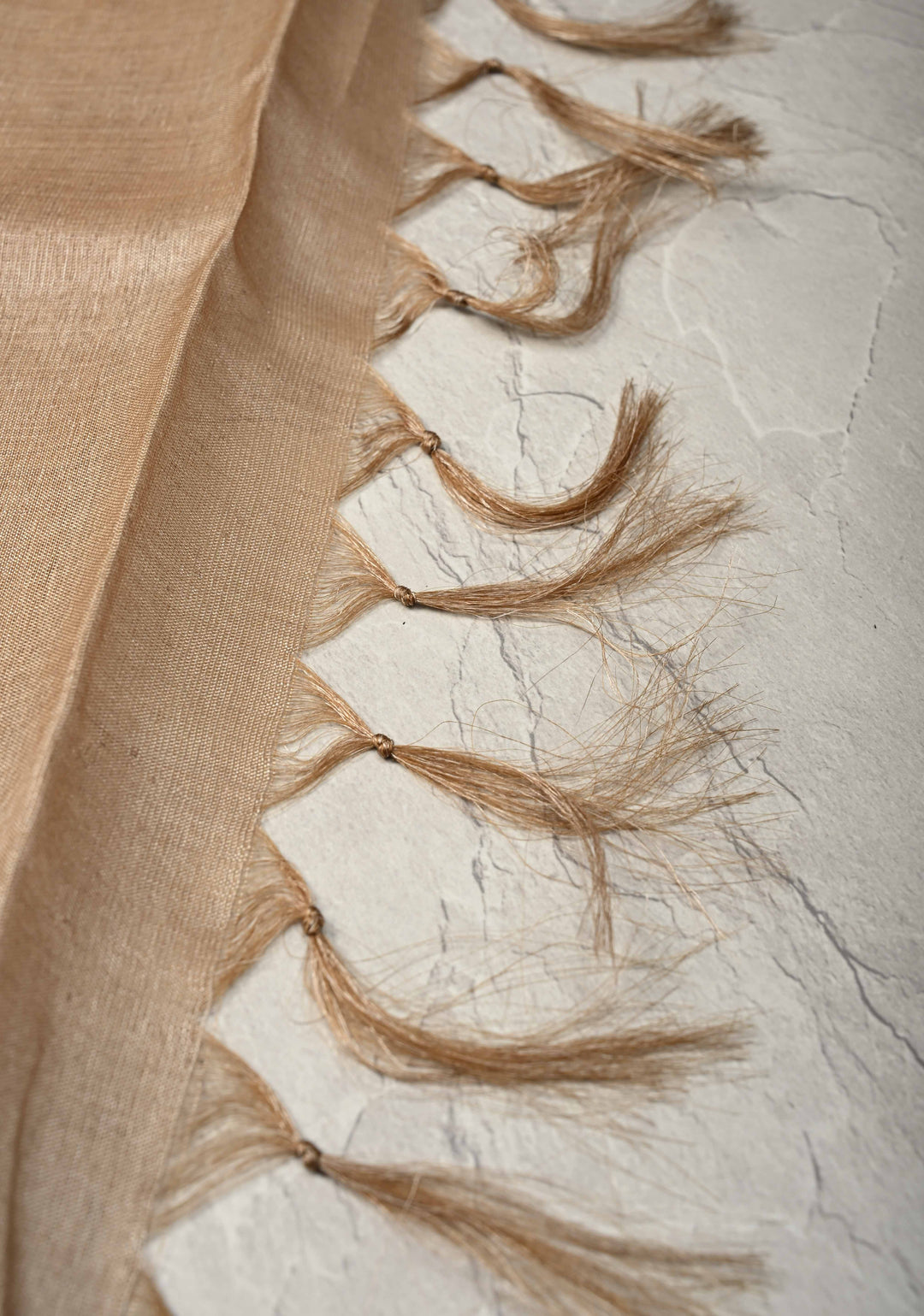 Gray Knit Finish Pure Tussar Silk Saree With Minimal Zari Border | SILK MARK CERTIFIED