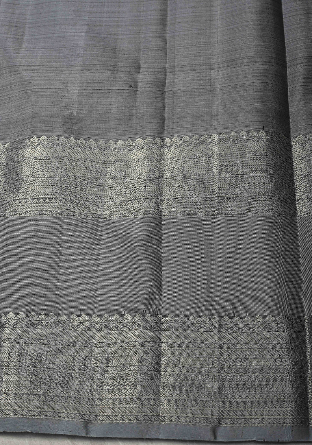 Bright Pink Gold-Silver Buttas on Pure Kanjivaram Silk Saree with Parsi Gara Machine Embroidery on Rettaipet Border | SILK MARK CERTIFIED