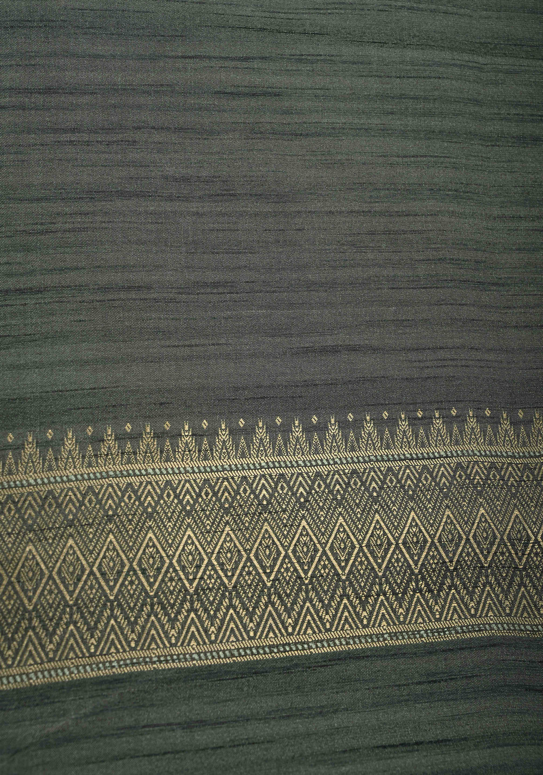 Green Kanchi Semi Silk Saree with Meenakari  Buttas and Multicolor Temple Border