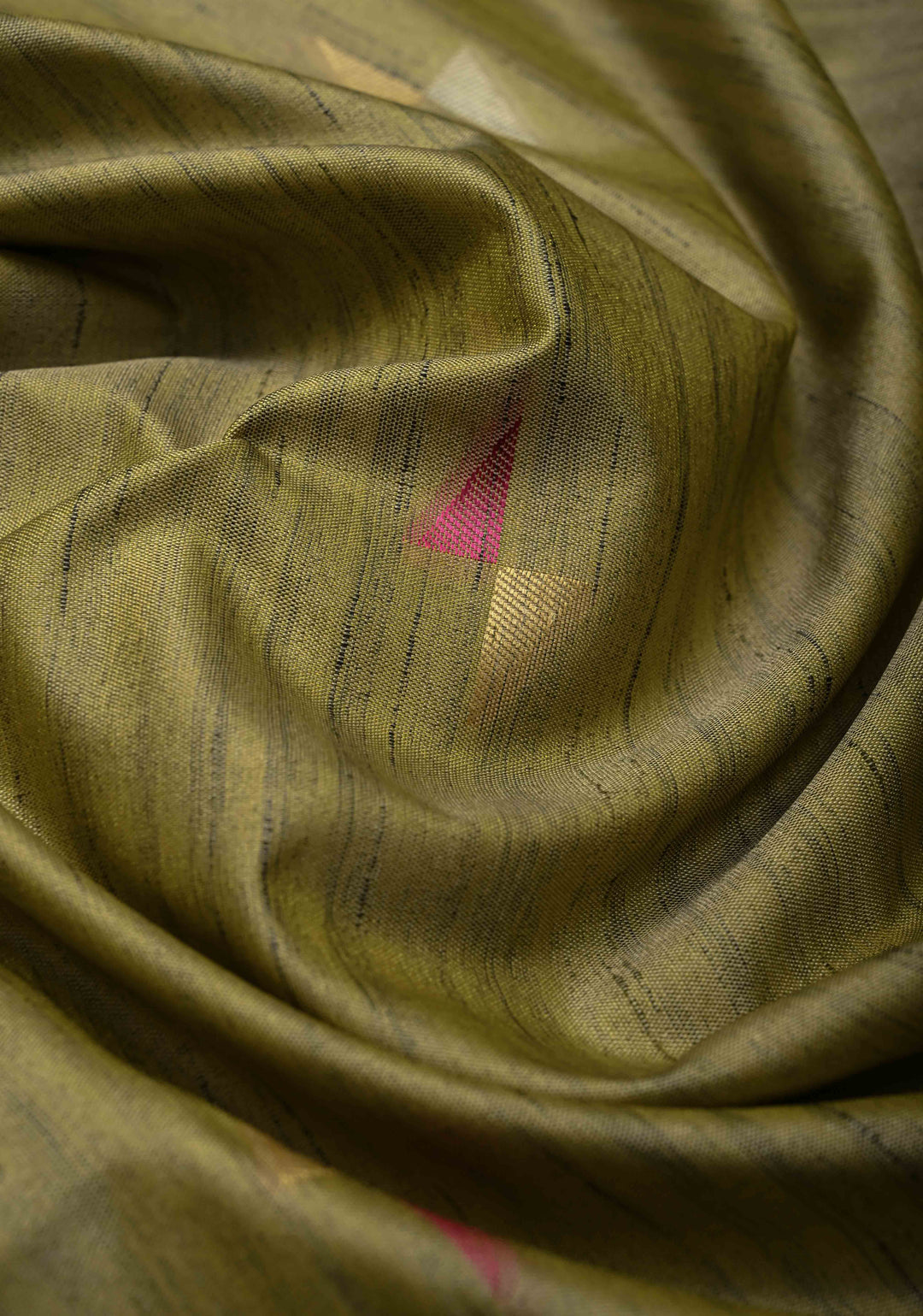 Pista Green Kanchi Semi Silk Saree with Meenakari  Buttas and Multicolor Temple Border