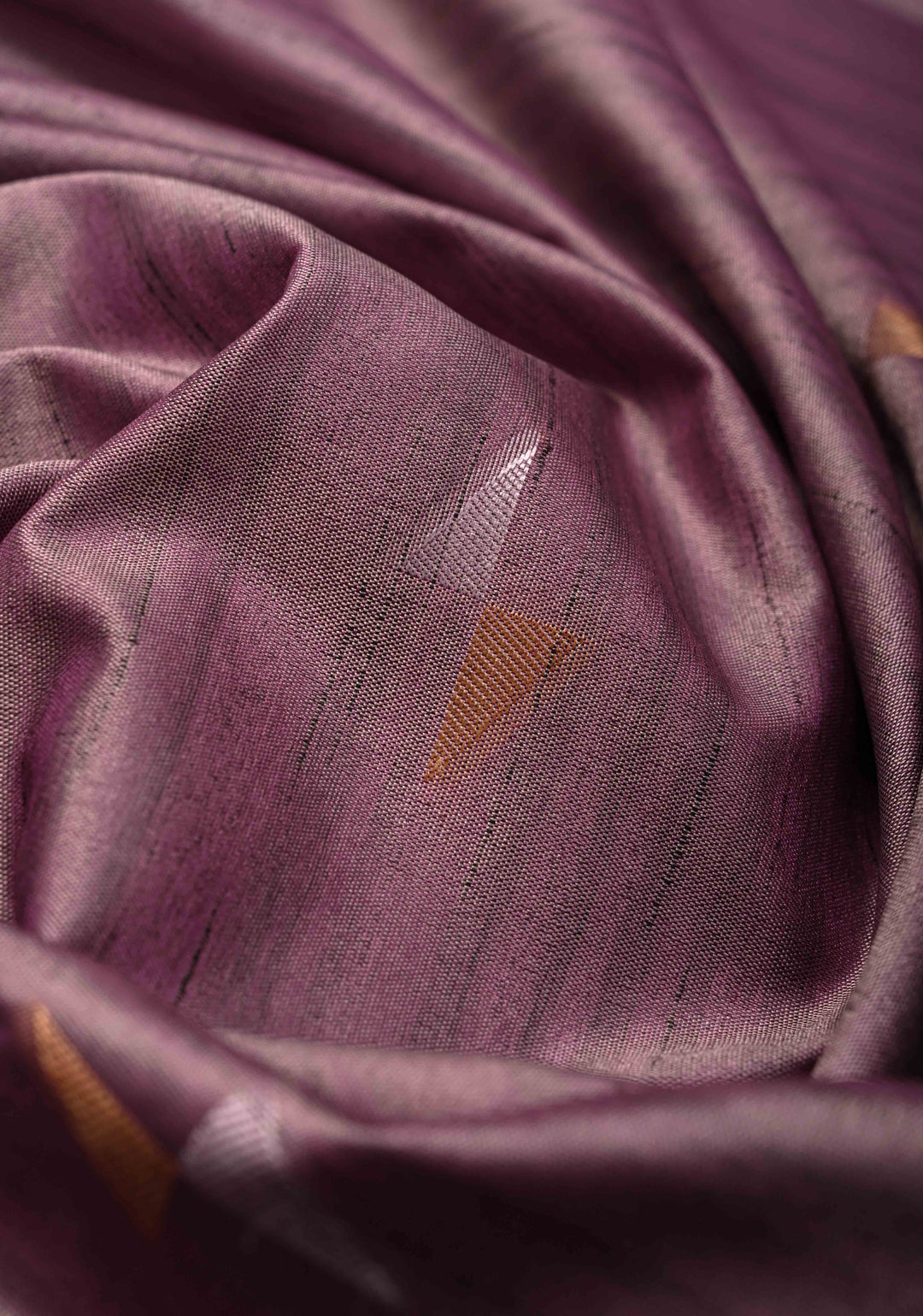 Mauve Kanchi Semi Silk Saree with Meenakari  Buttas and Multicolor Temple Border
