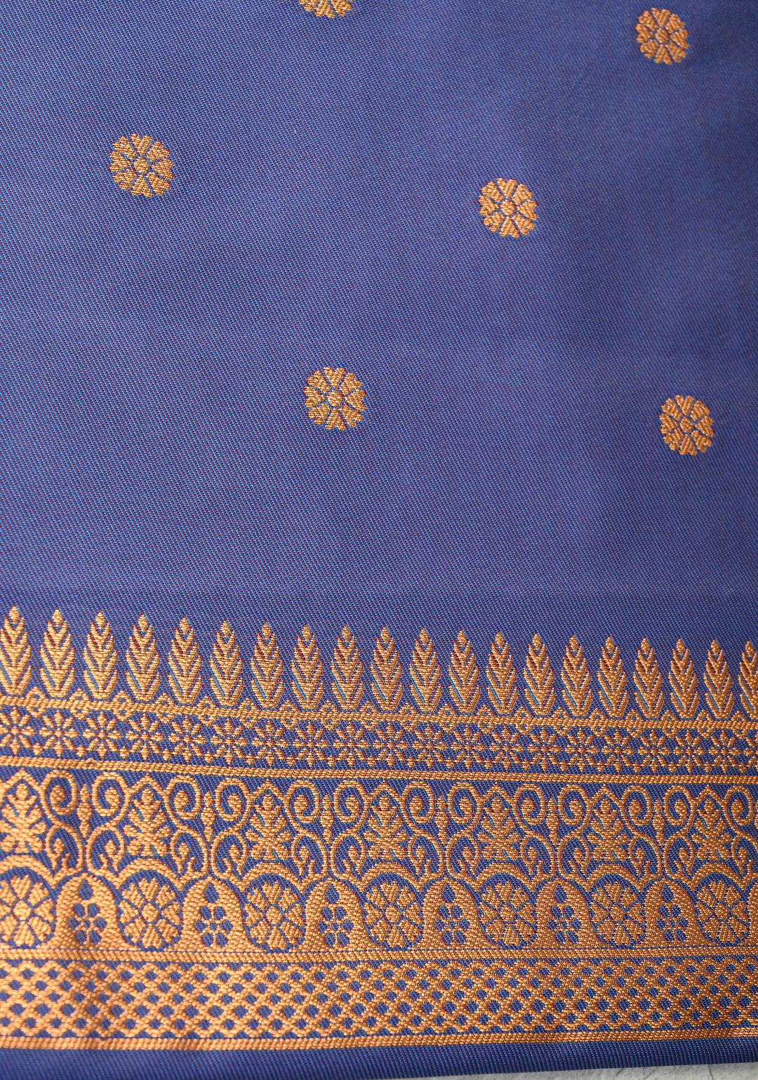 Brown Dual Tone Kanchi Semi Silk Saree with Vertical Stripes Zari Buttas  and Contrst Zari Border
