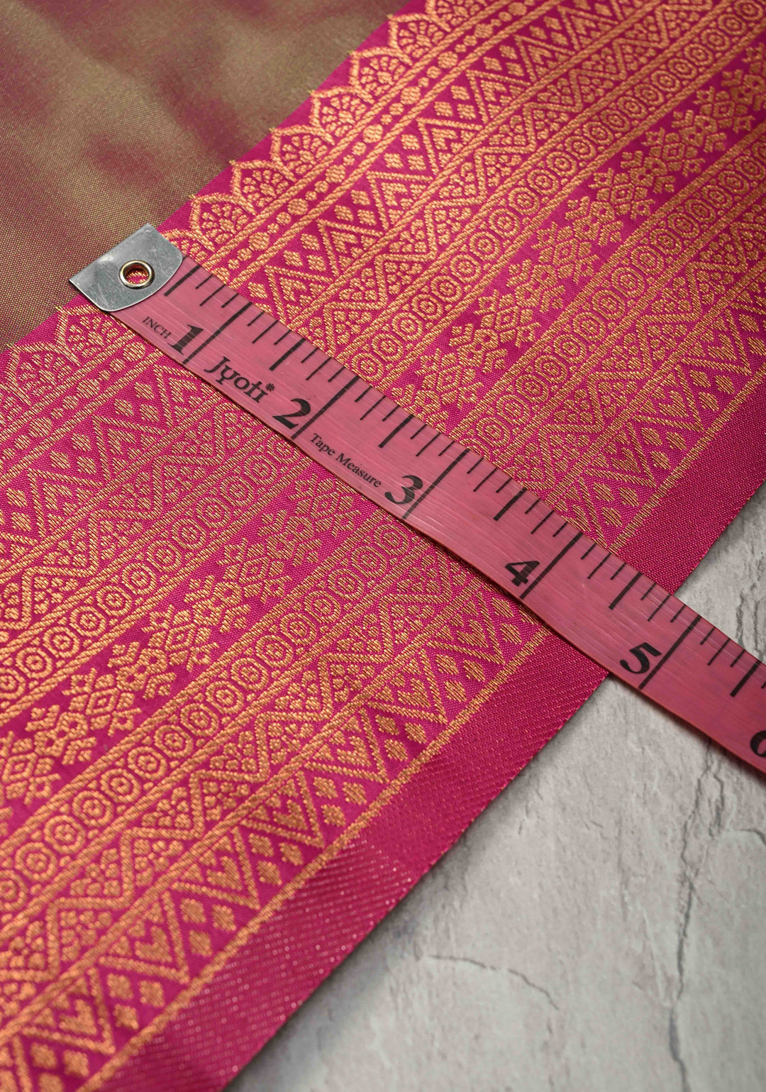 Green Pink Dual Tone Kanchi Semi Silk Saree with Zari Alfi  Buttas and Contrast Zari Border