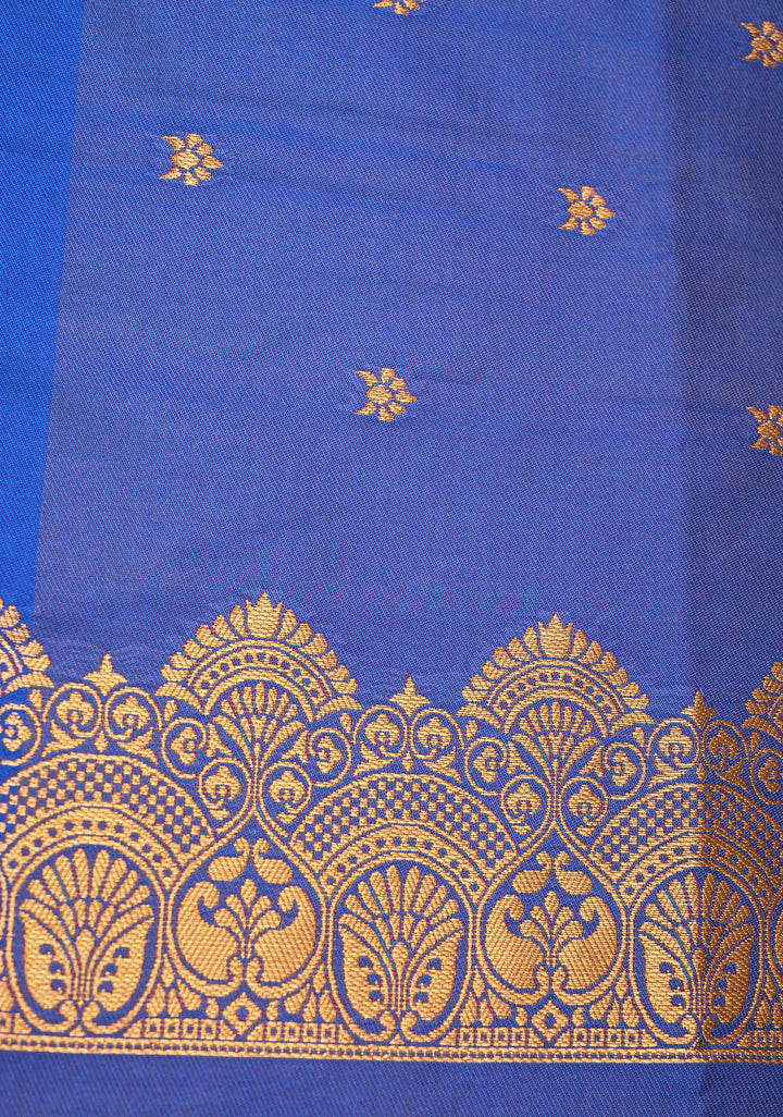 Lilac Dual Tone Kanchi Semi Silk Saree with Vertical Stripes Zari Buttas  and Contrst Zari Border
