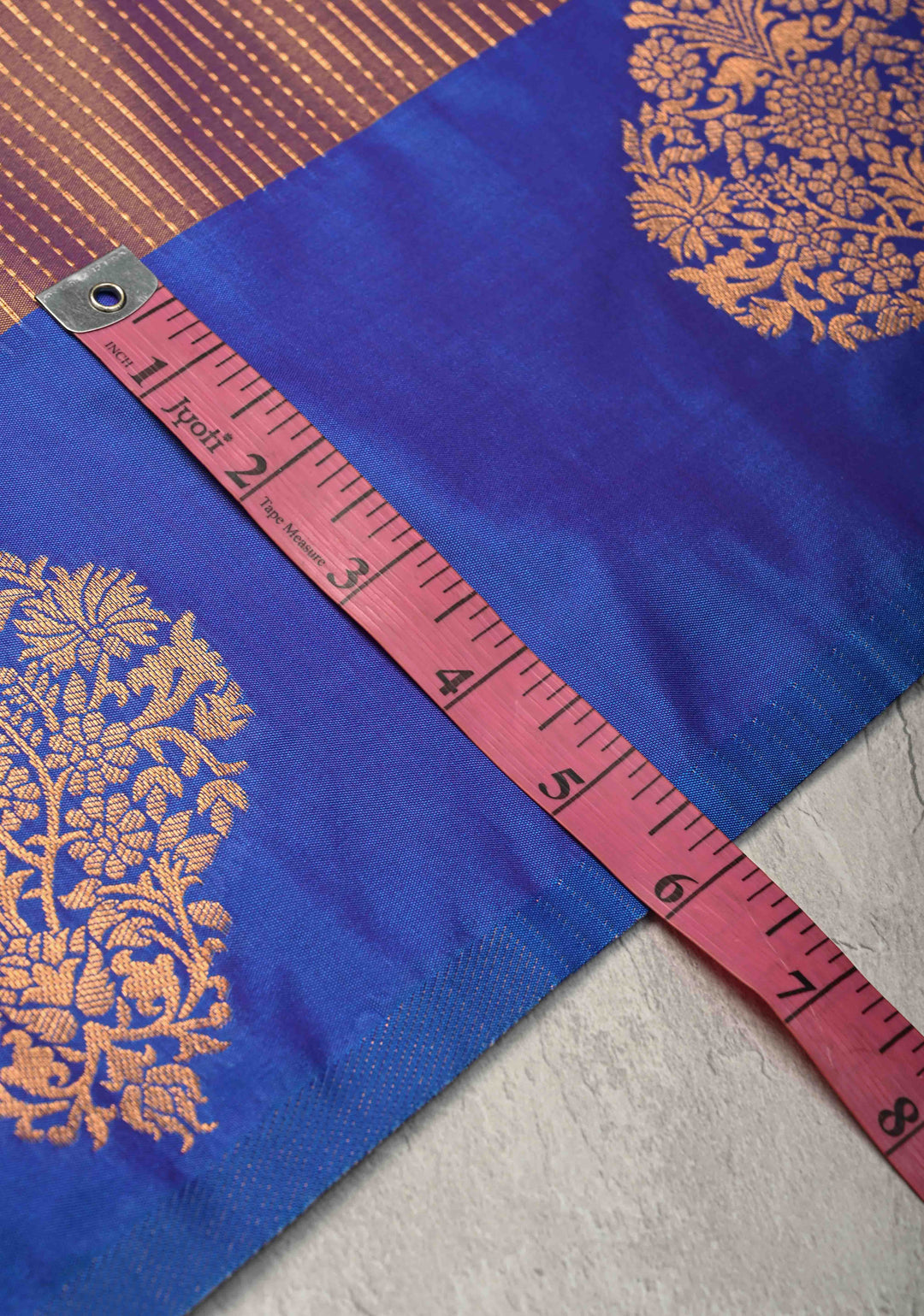 Lilac Dual Tone Kanchi Semi Silk Saree with Vertical Stripes Zari Buttas  and Contrst Zari Border
